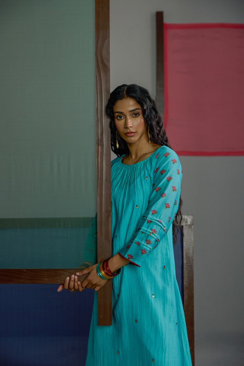 Afsana Turquoise Raglan Set