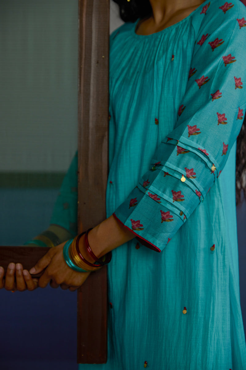 Afsana Turquoise Raglan Set