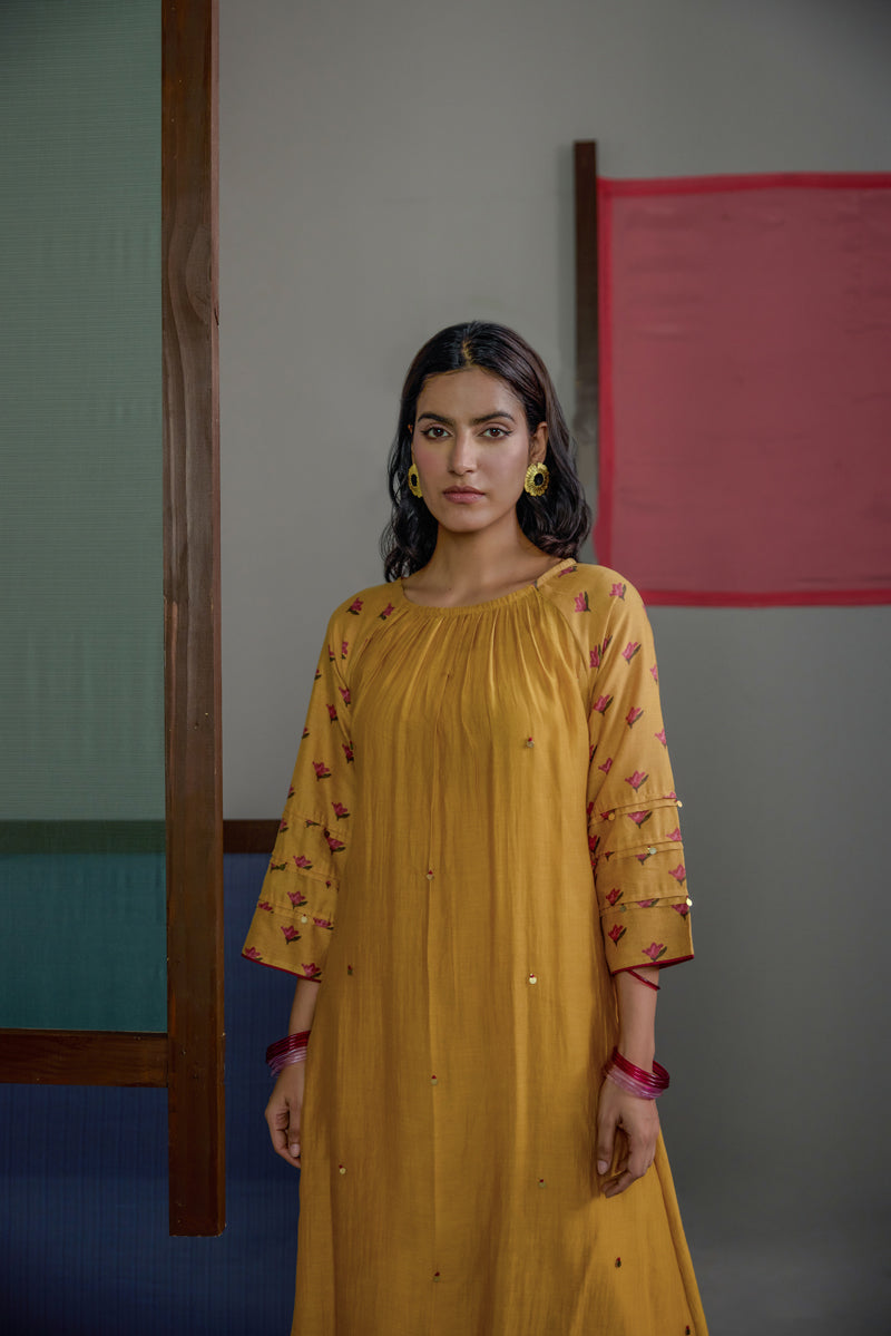Afsana Mustard Raglan Set
