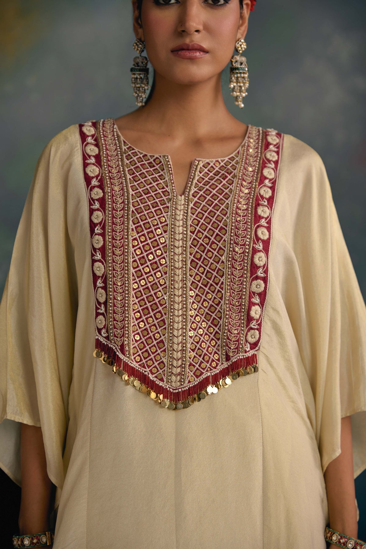 Aks Ivory Kaftan Set