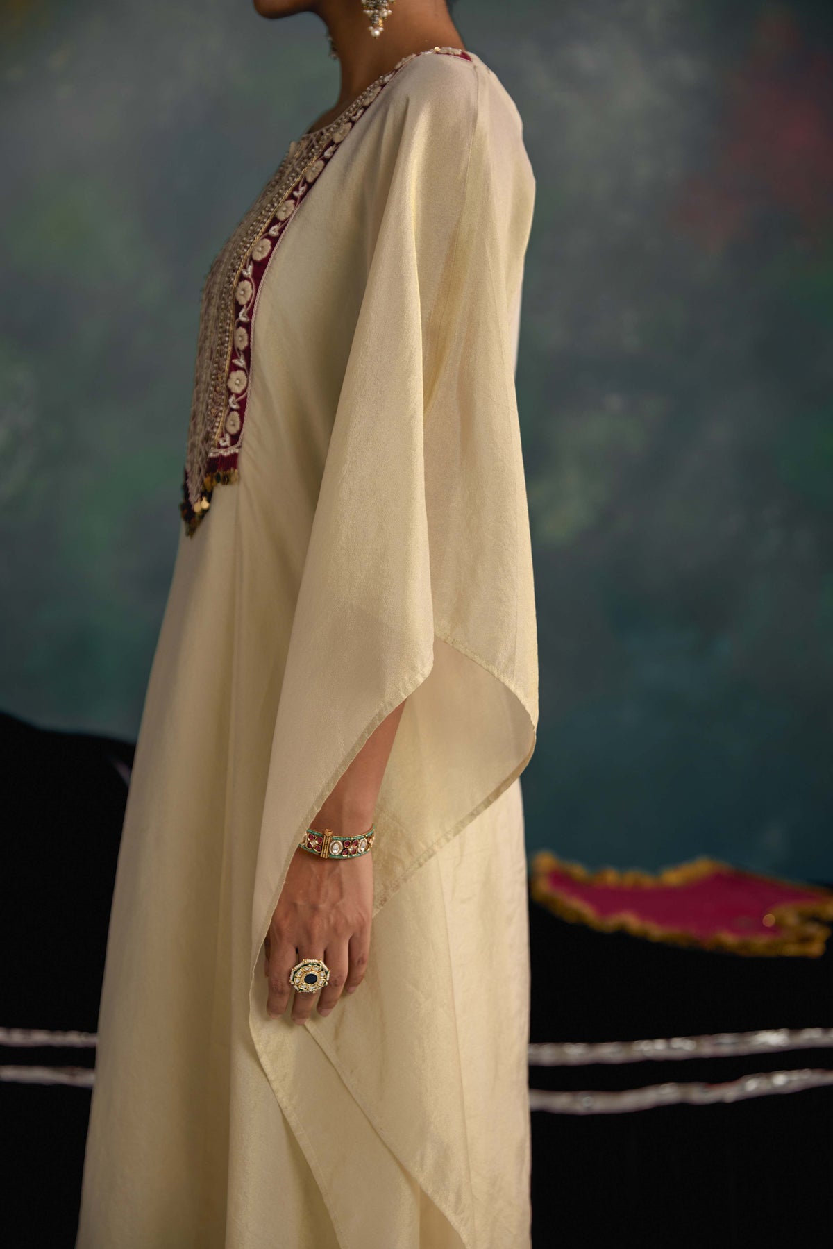 Aks Ivory Kaftan Set