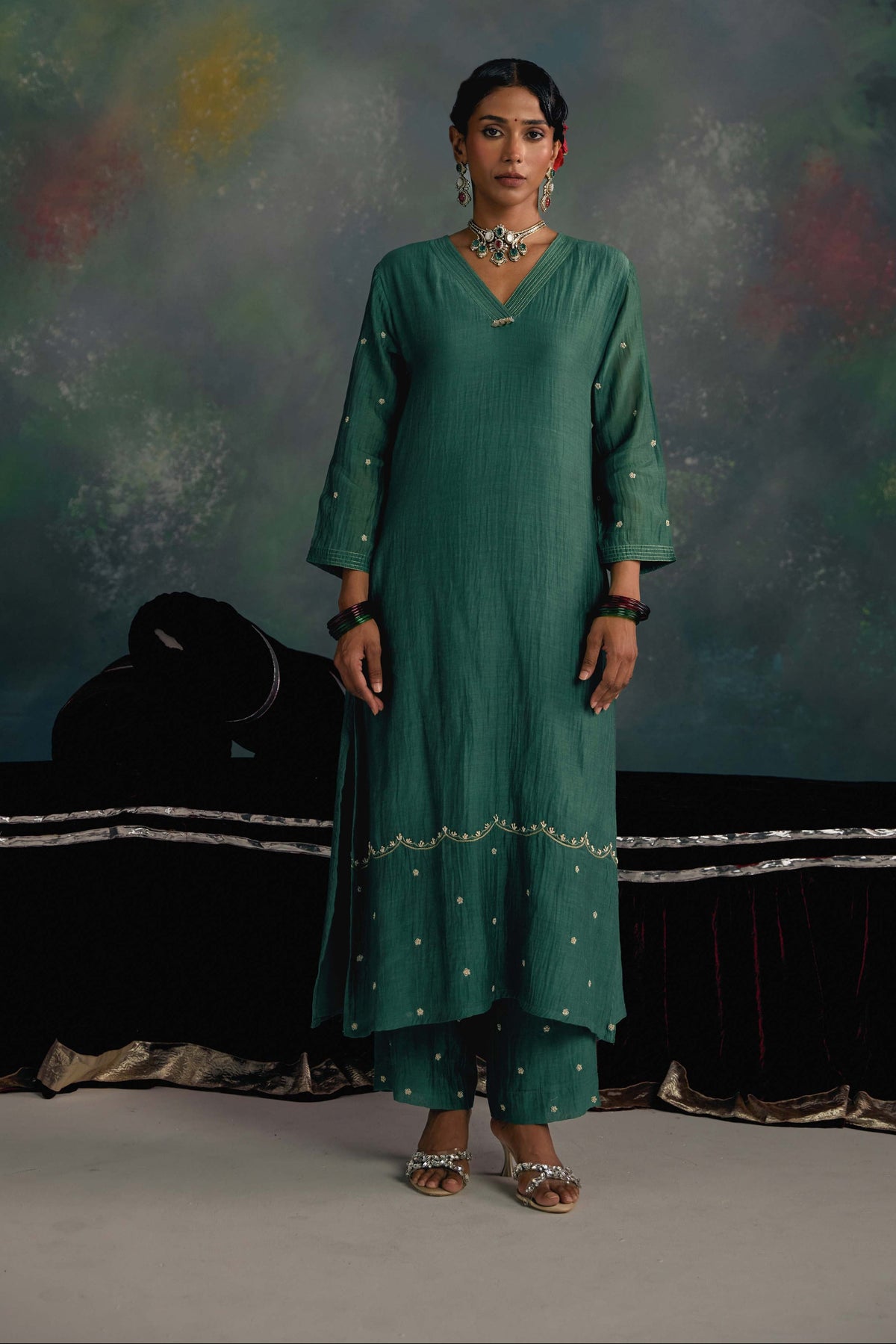 Aks Emerald Green Kurta Set