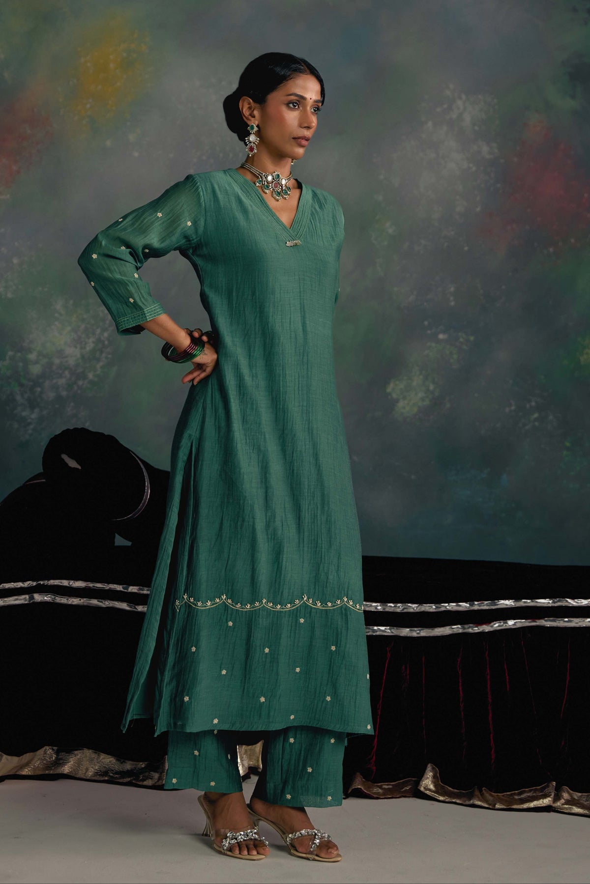 Aks Emerald Green Kurta Set