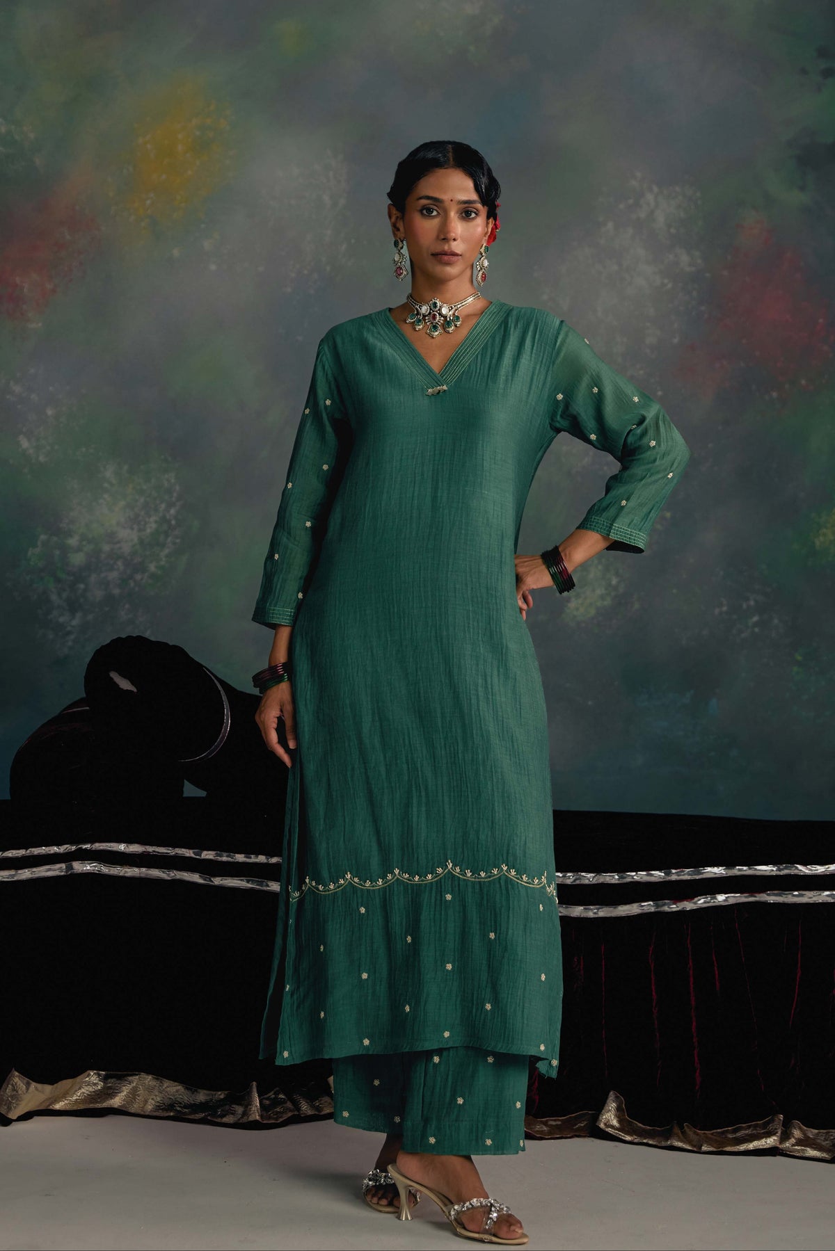 Aks Emerald Green Kurta Set
