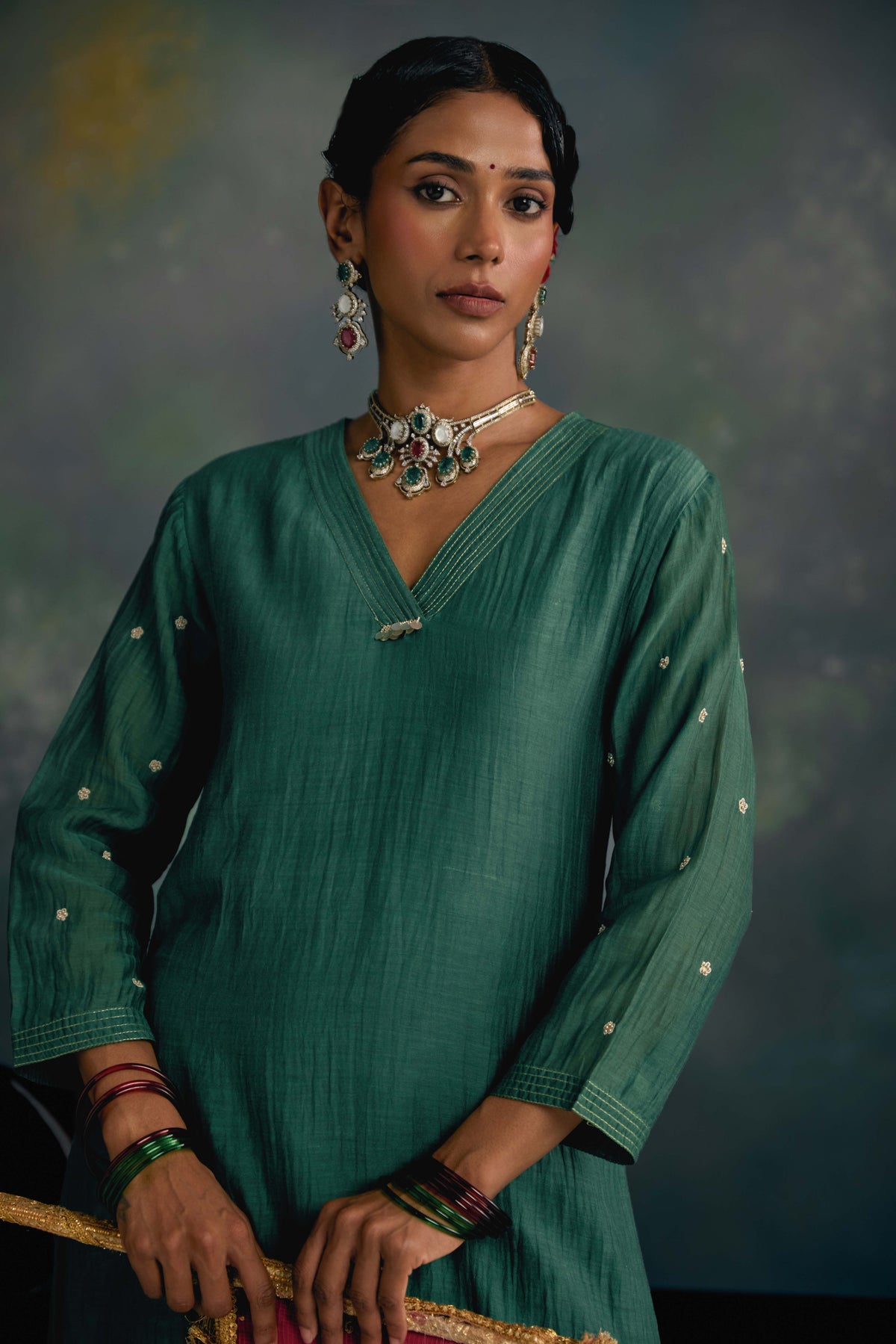 Aks Emerald Green Kurta Set