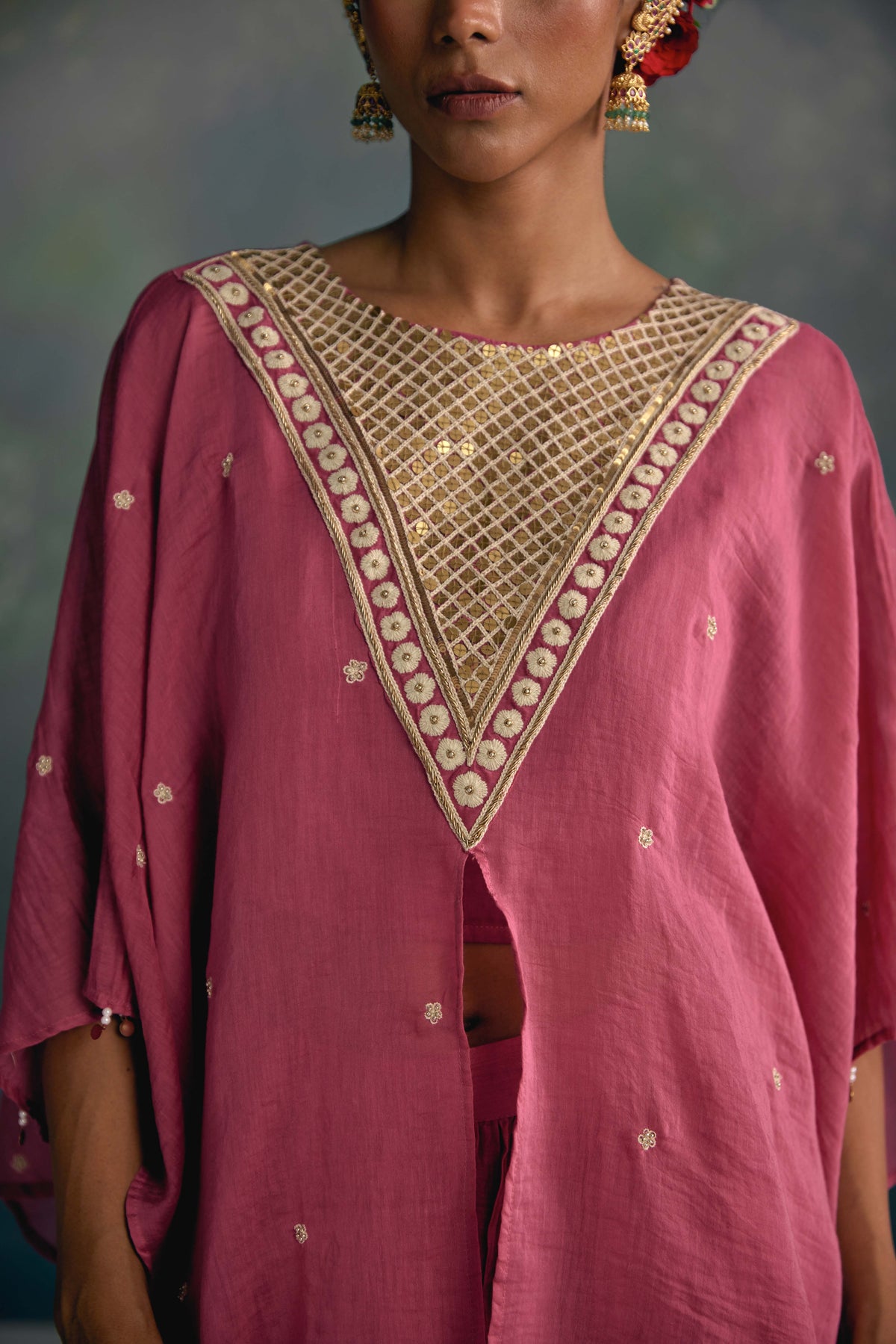 Aks Rose Pink Sharara Set