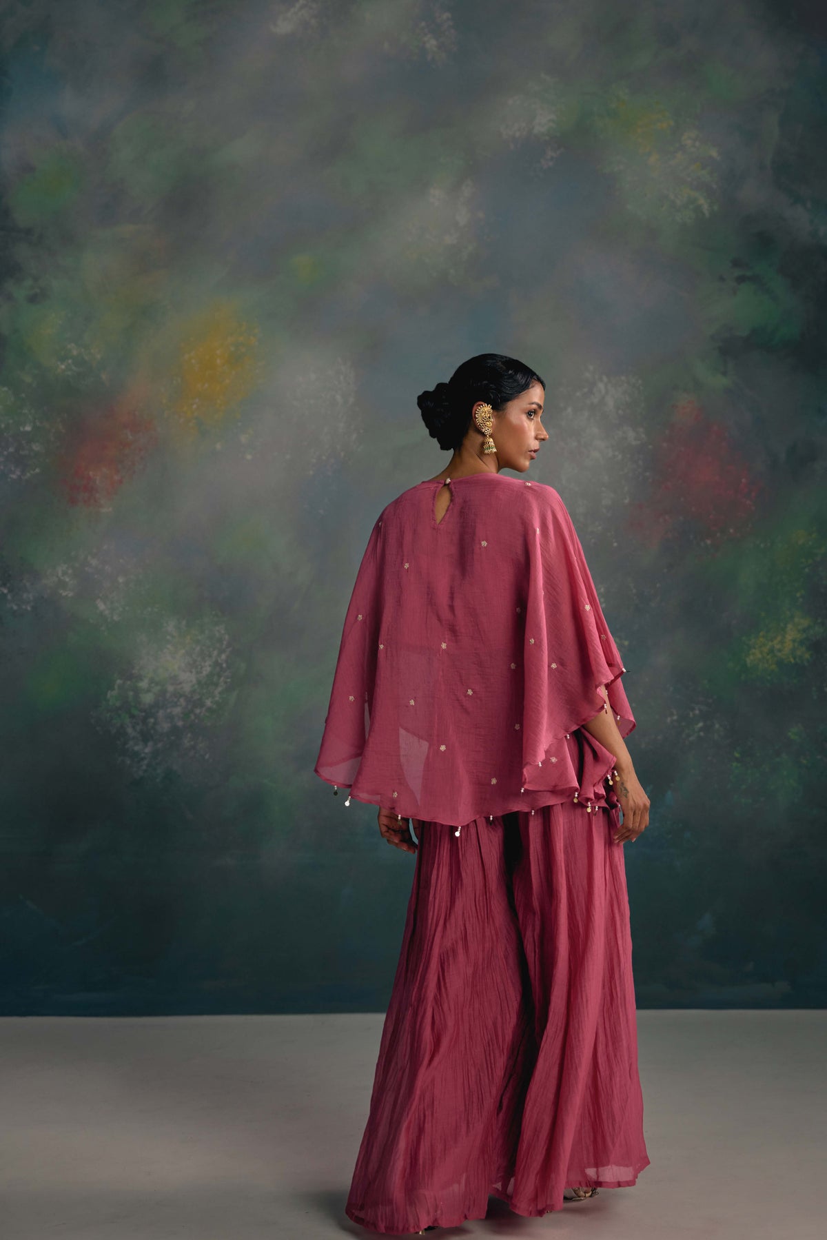 Aks Rose Pink Sharara Set