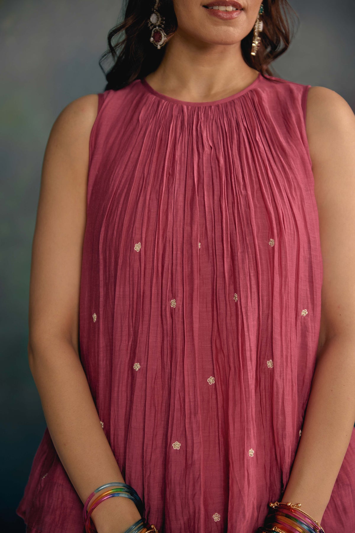 Aks Rose Pink Sleeveless Co-ord
