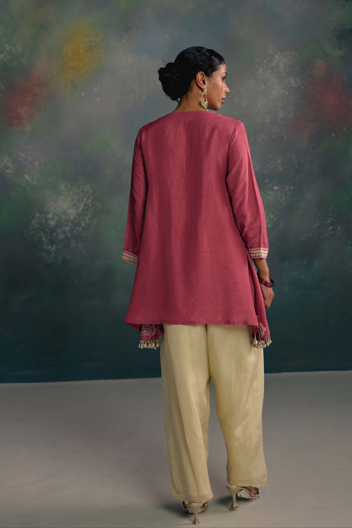 Aks Rose Pink Embellished Co-ord Set