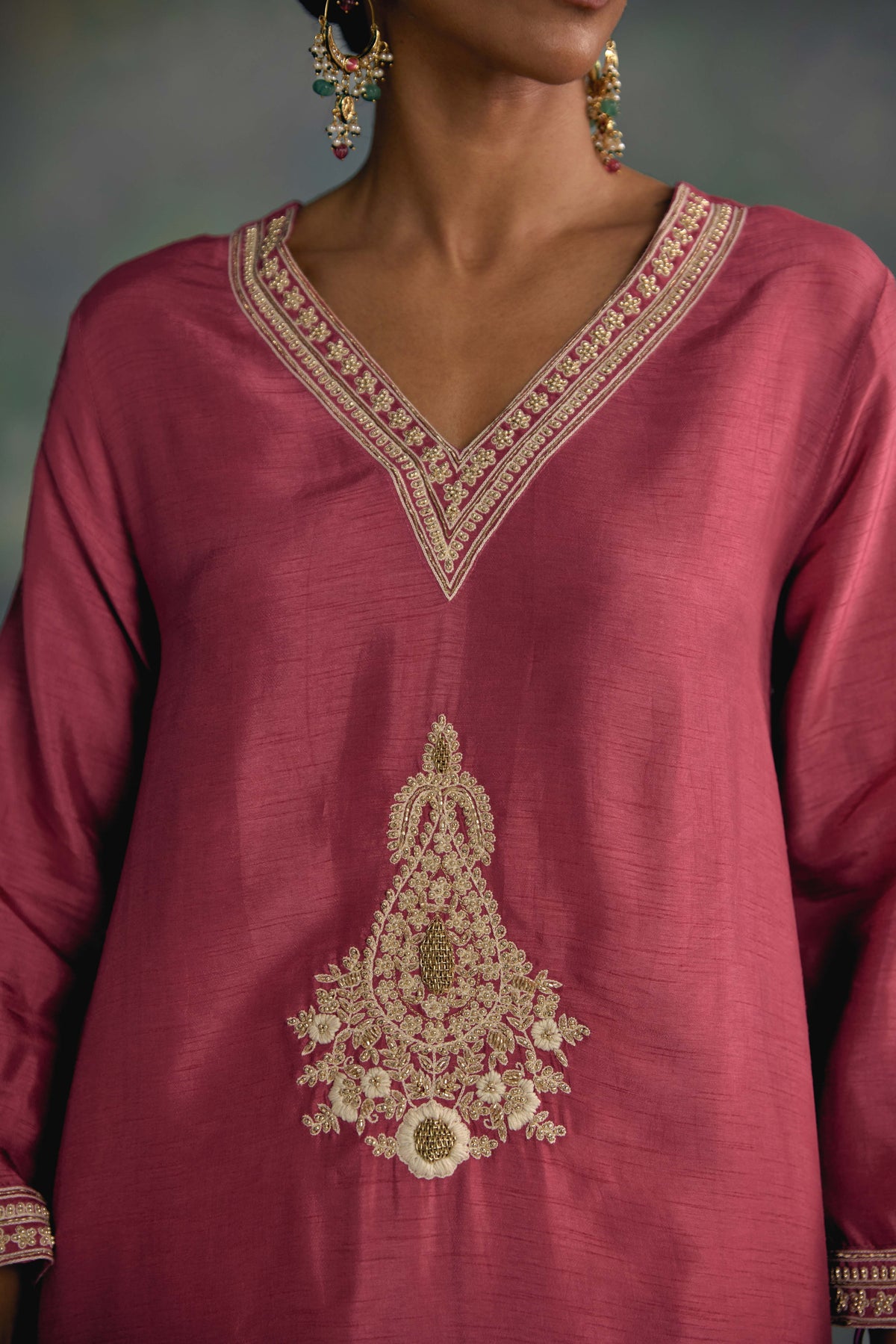 Aks Rose Pink Embellished Co-ord Set