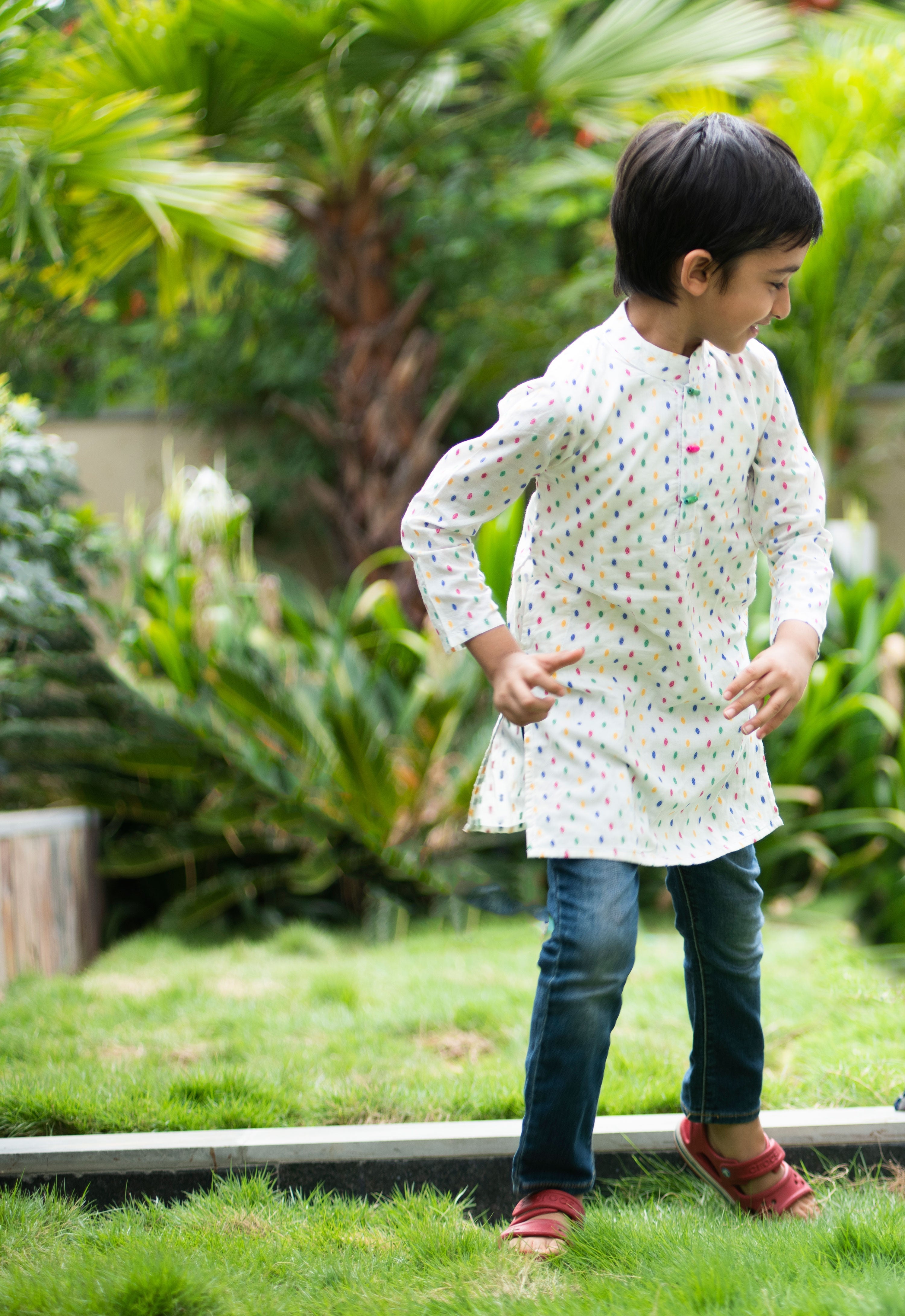 White textured Kurta
