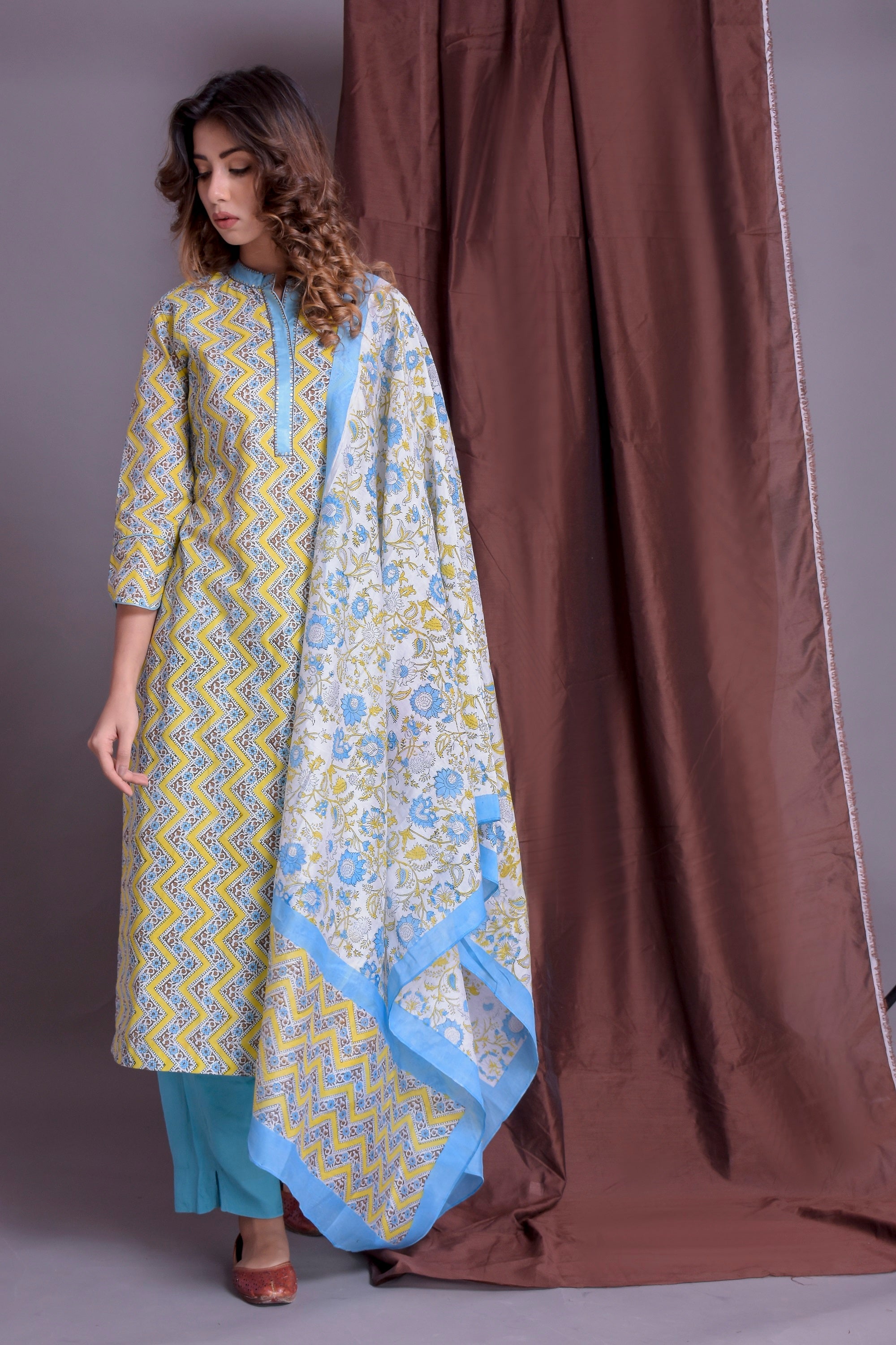 Zig- Zag Block Kurta