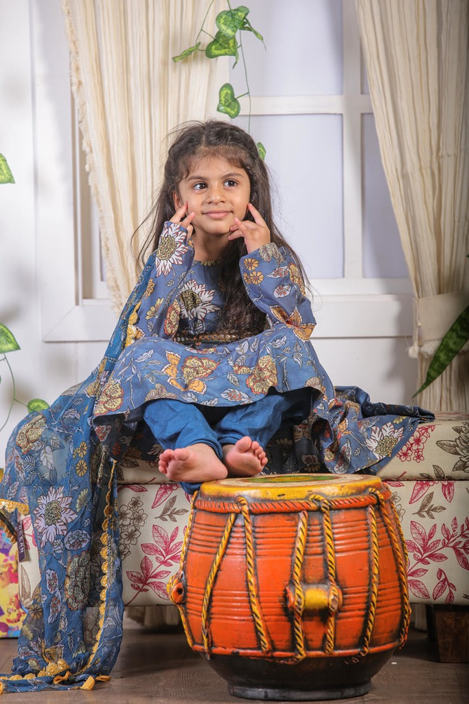 Azure Florence Kids Anarkali-3pcs
