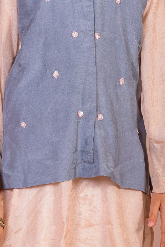 kids beige kurta set-2pcs