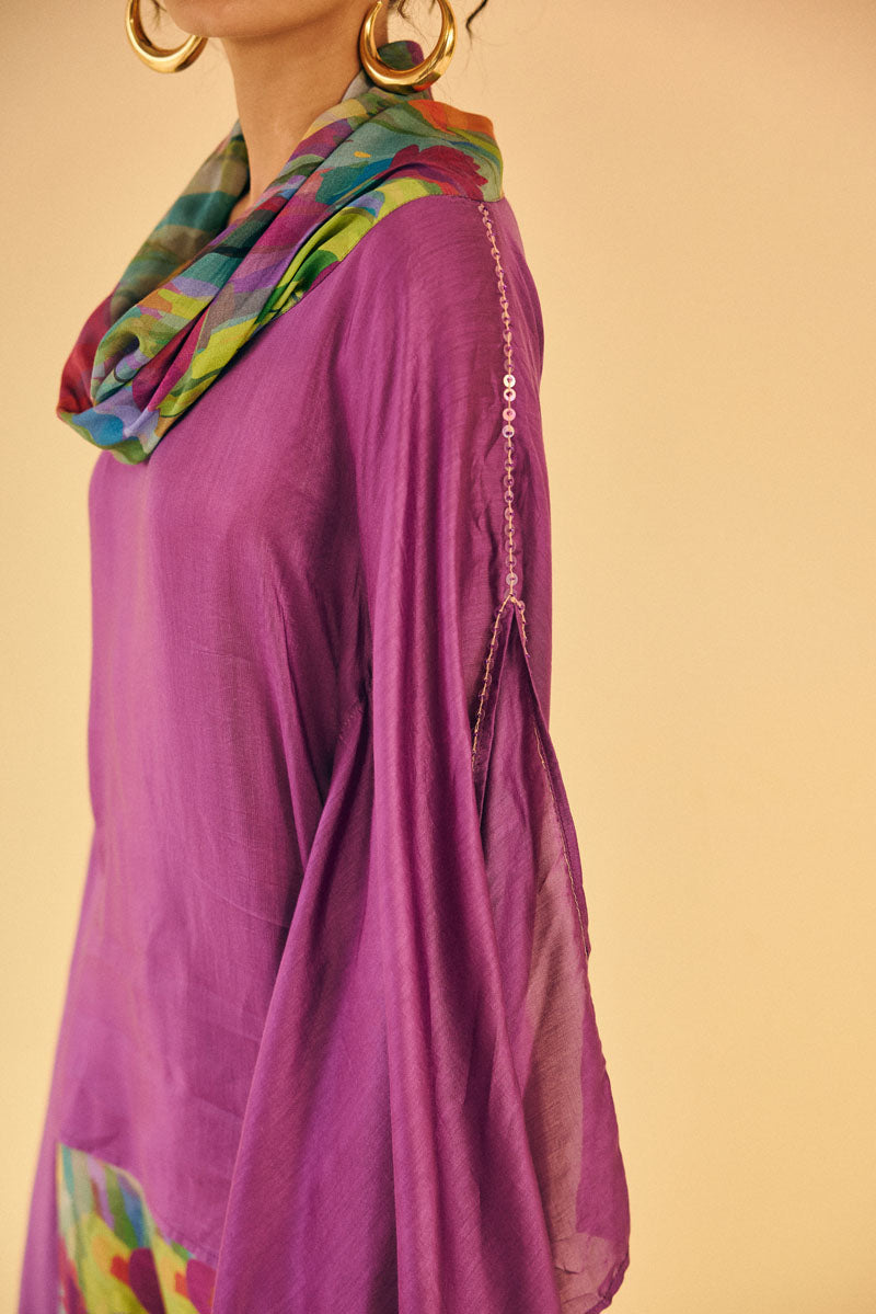 COWL NECK TOP WITH PANTS