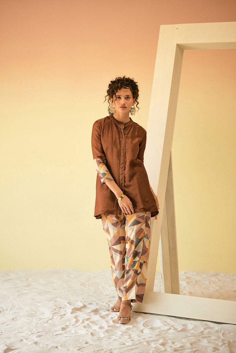 SOILD SHIRT SET WITH PANTS