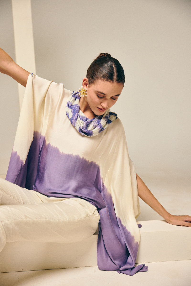 OMBRE MAUVE COWL NECK TOP WITH PANTS